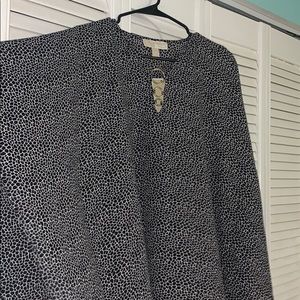 Michael Kors black and white patterned blouse